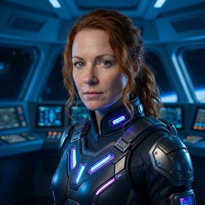 Фото в стиле «Sci-fi герой» нейросетью