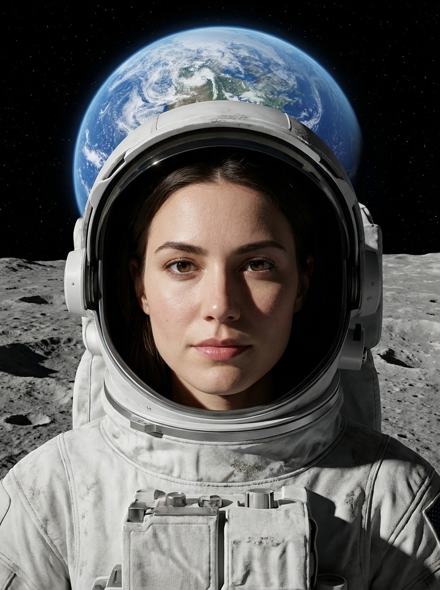 Космическая фотосессия — Космонавт на Луне